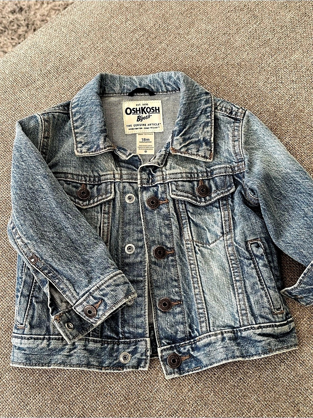 OshKosh B'gosh Baby 18M Blue Denim Jean Jacket